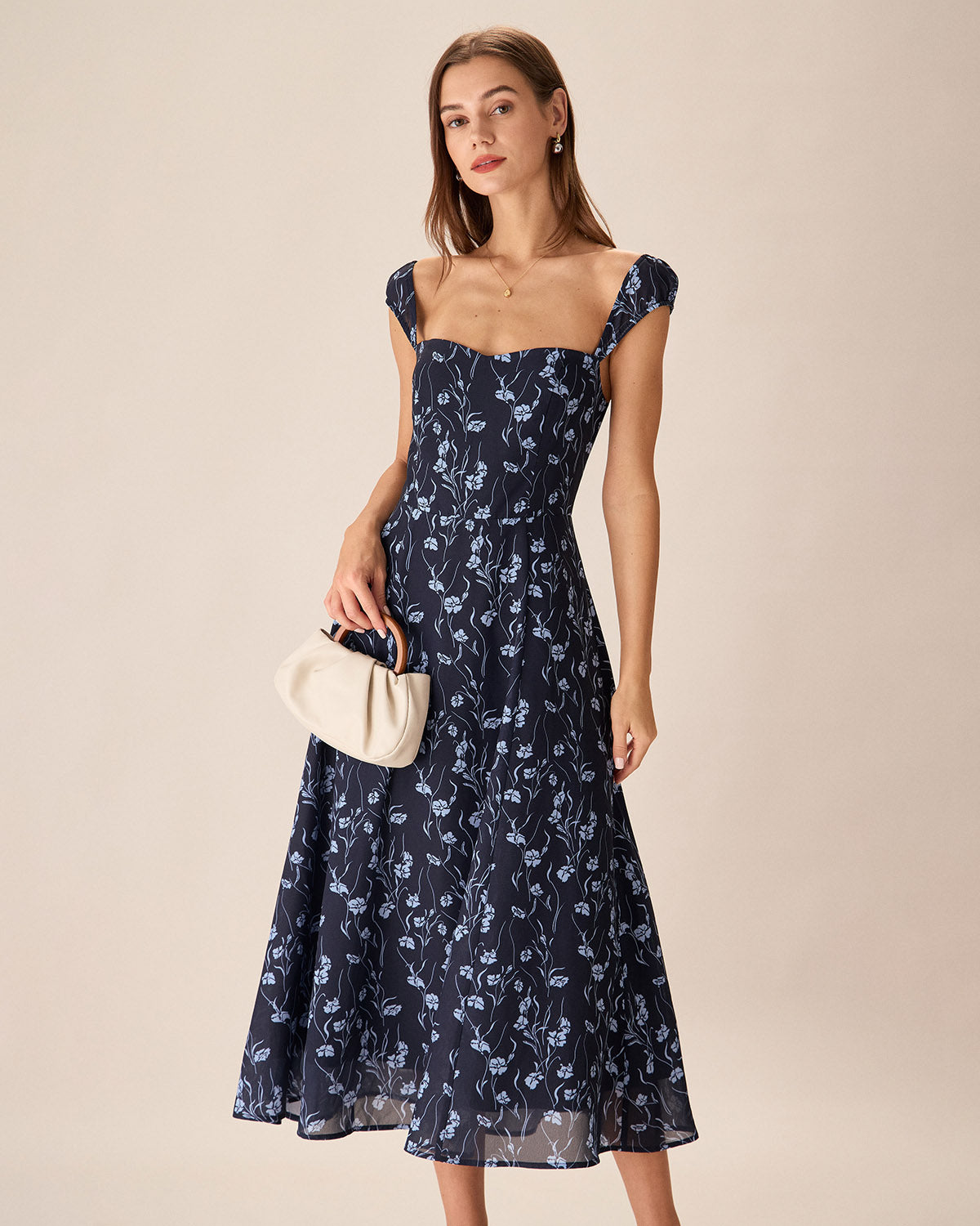 Jacinta | Fitted Sweetheart Neck Wedding Guest Midi Dress