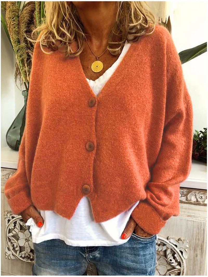 Biruvi | Women’s Buttoned V-Neck Cardigan