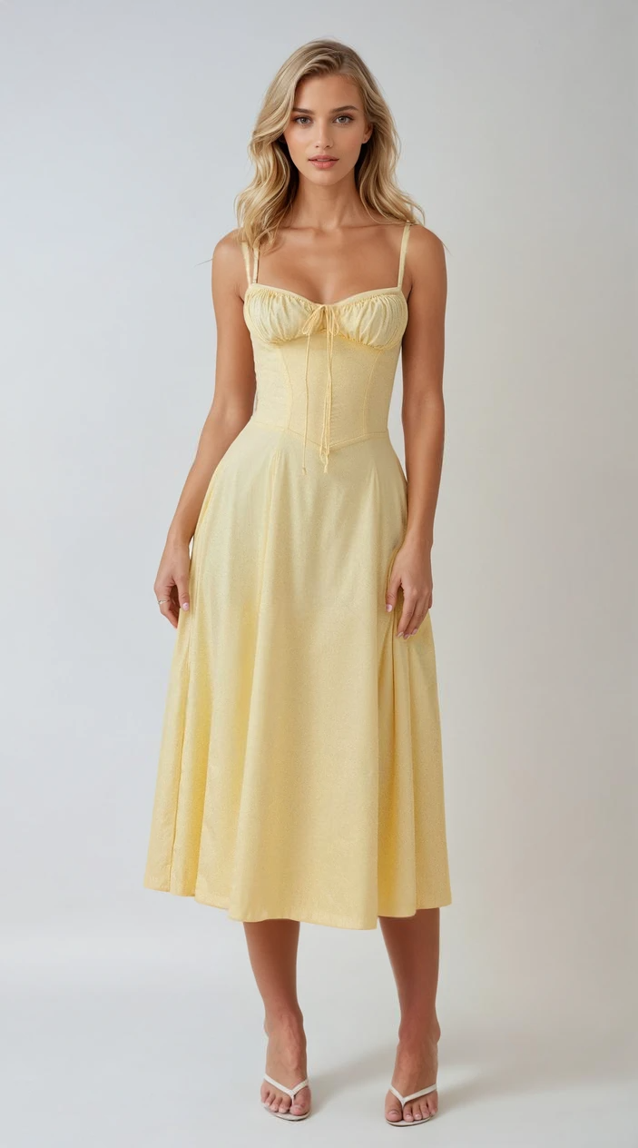 Kianara | Corset Midi Dress With Structured Bodice 1