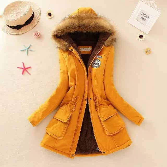 Biruvi | Women’s Parka Jacket With Fur Lined Hood