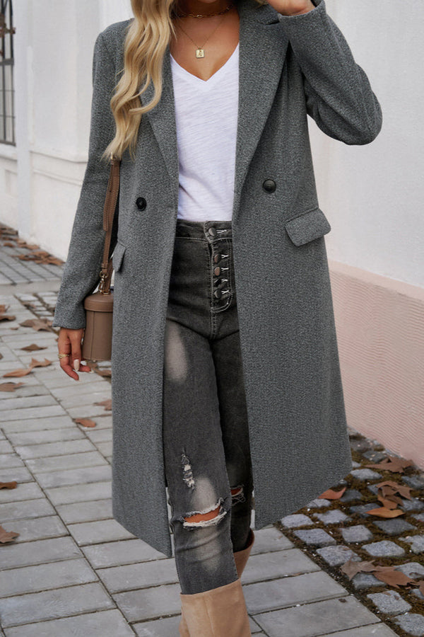 Biruvi | Women’s Wool Blend Buttoned Trench Coat