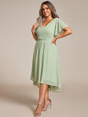 Daisy | A-Line V Neck High-Low Wedding Guest Dress