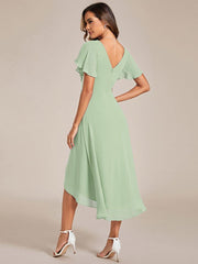 Daisy | A-Line V Neck High-Low Wedding Guest Dress