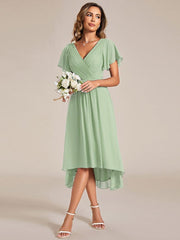 Daisy | A-Line V Neck High-Low Wedding Guest Dress