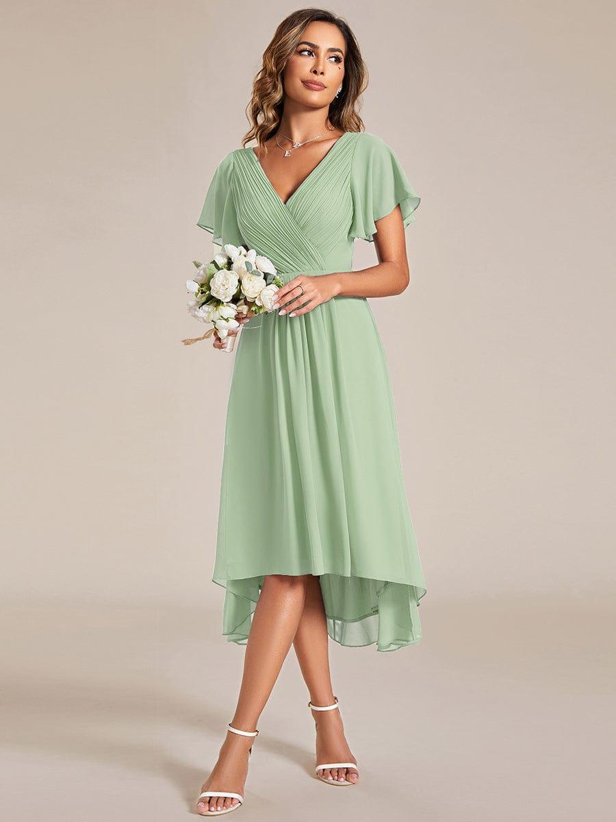 Daisy | A-Line V Neck High-Low Wedding Guest Dress