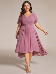 Daisy | A-Line V Neck High-Low Wedding Guest Dress