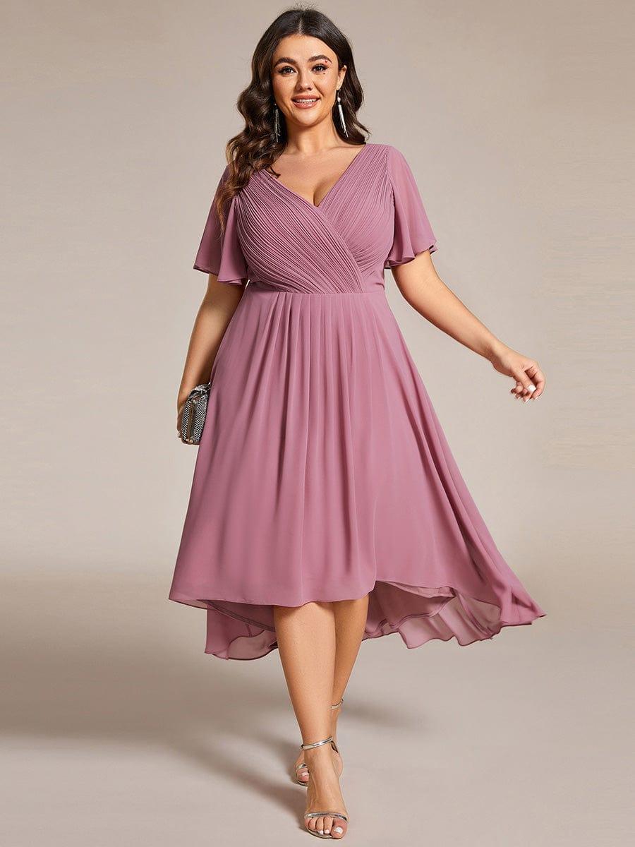 Daisy | A-Line V Neck High-Low Wedding Guest Dress