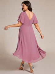 Daisy | A-Line V Neck High-Low Wedding Guest Dress