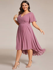 Daisy | A-Line V Neck High-Low Wedding Guest Dress