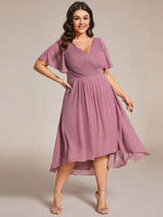 Daisy | A-Line V Neck High-Low Wedding Guest Dress