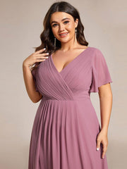 Daisy | A-Line V Neck High-Low Wedding Guest Dress