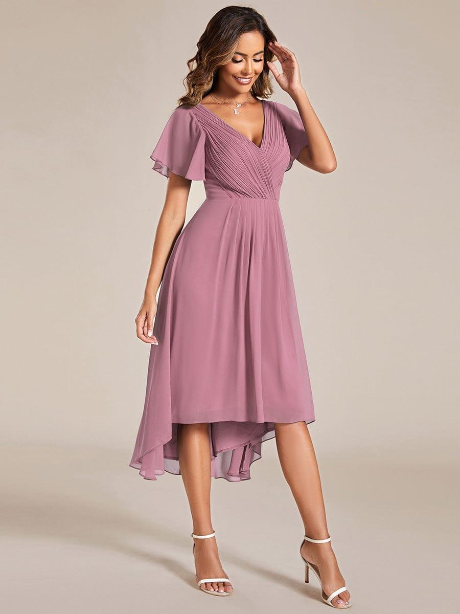 Daisy | A-Line V Neck High-Low Wedding Guest Dress