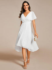 Daisy | A-Line V Neck High-Low Wedding Guest Dress