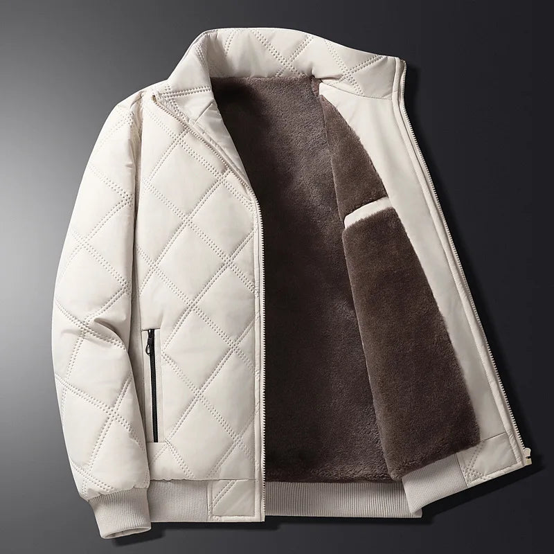 Biruvi | Men’s Quilted Sherpa-Lined Winter Jacket
