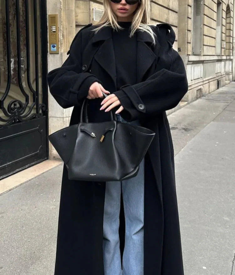 Biruvi | Women’s Oversized Wool Blend Longline Coat
