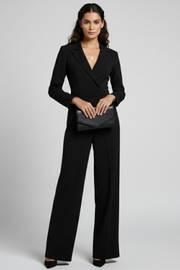 Evelyn | Tailored Wrap-Front Wide-Leg Jumpsuit