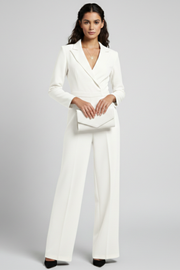Evelyn | Tailored Wrap-Front Wide-Leg Jumpsuit
