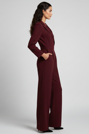 Evelyn | Tailored Wrap-Front Wide-Leg Jumpsuit