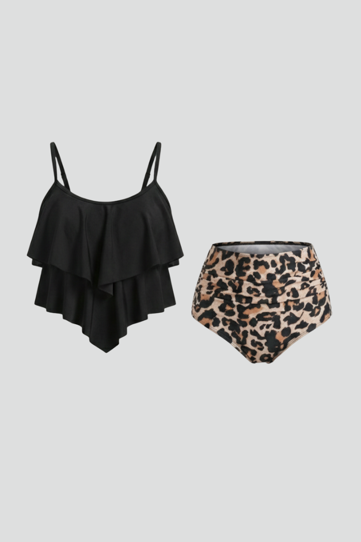 Susanna | Ruffle Detail Tankini Top with High Waist Bottom