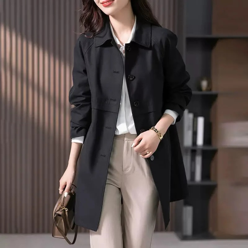 Biruvi | Women’s Button-Up Short Trench Coat