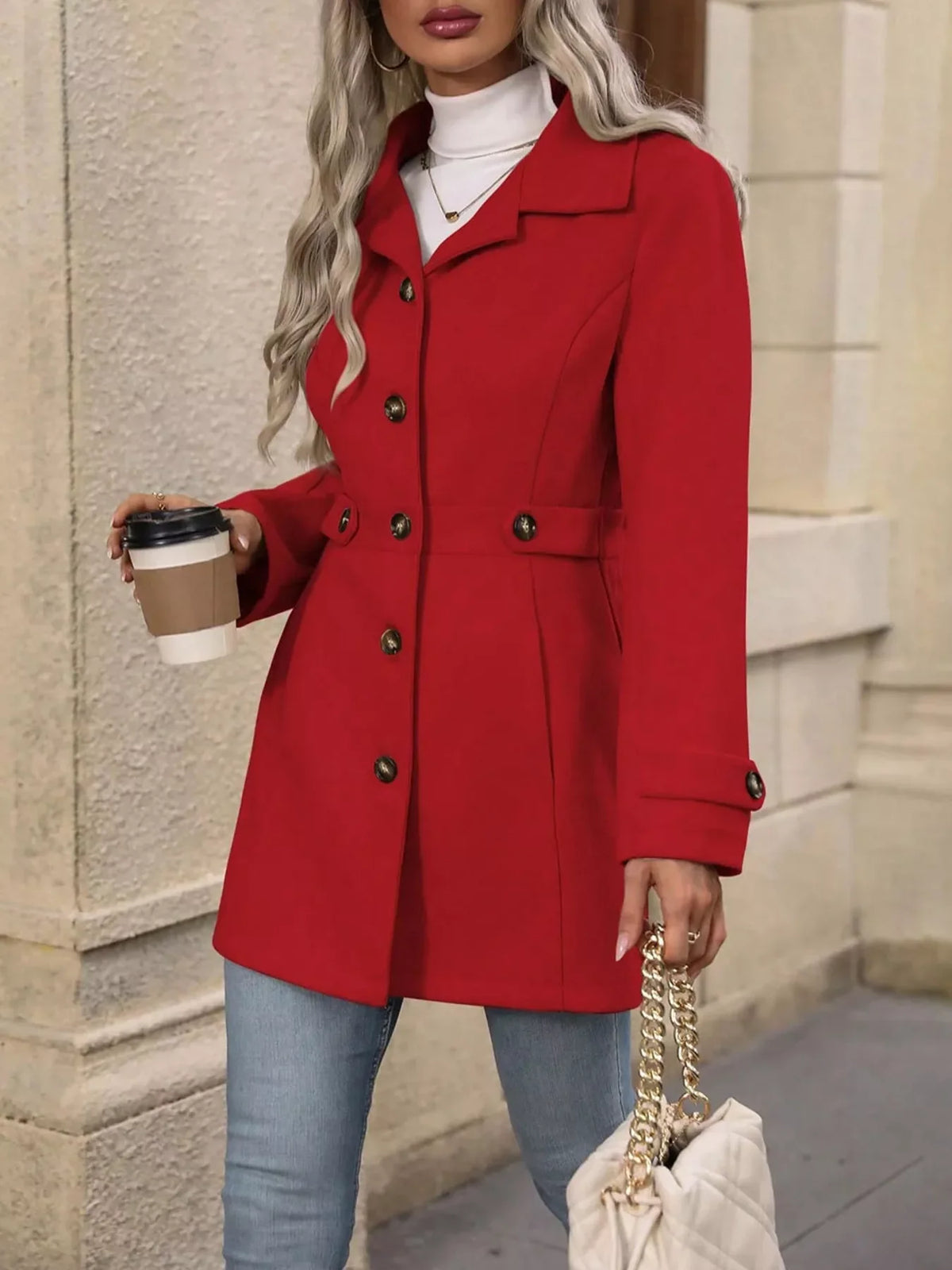 Biruvi | Women’s Buttoned Lightweight Longline Jacket