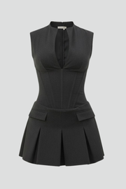 Aerin | Fitted Bodice Pleated Mini Dress
