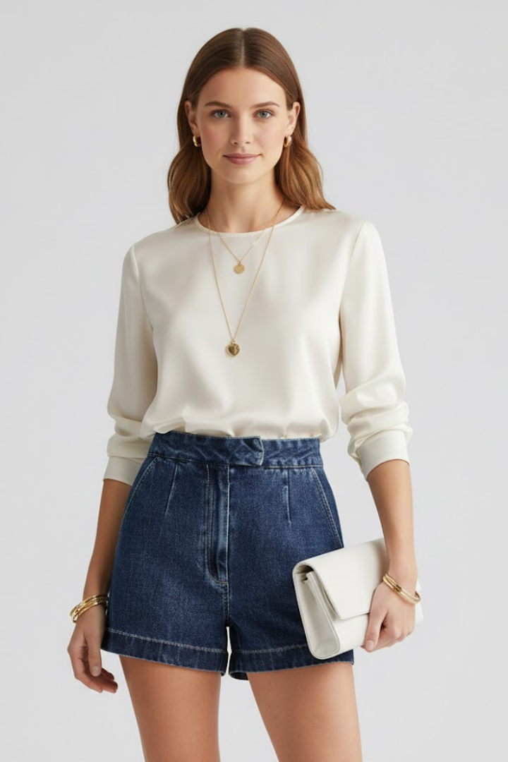 Alaia | High Waist Rolled Hem Shorts