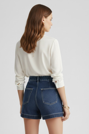 Alaia | High Waist Rolled Hem Shorts