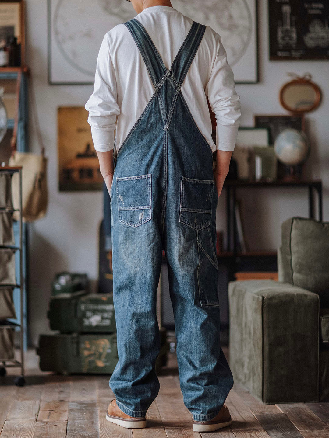 Alaric | Relaxed Fit Distressed Denim Overalls