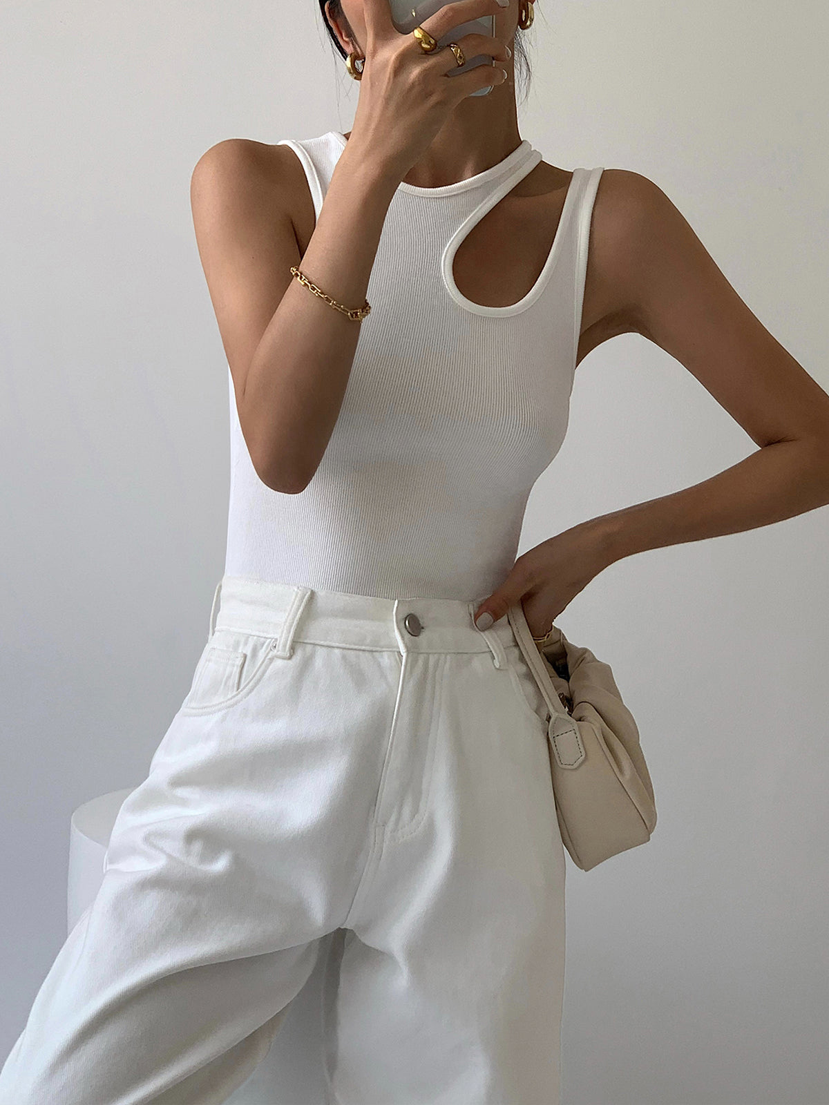 Alba | Semi-Sheer Cutout Festival Outfit Tank Top