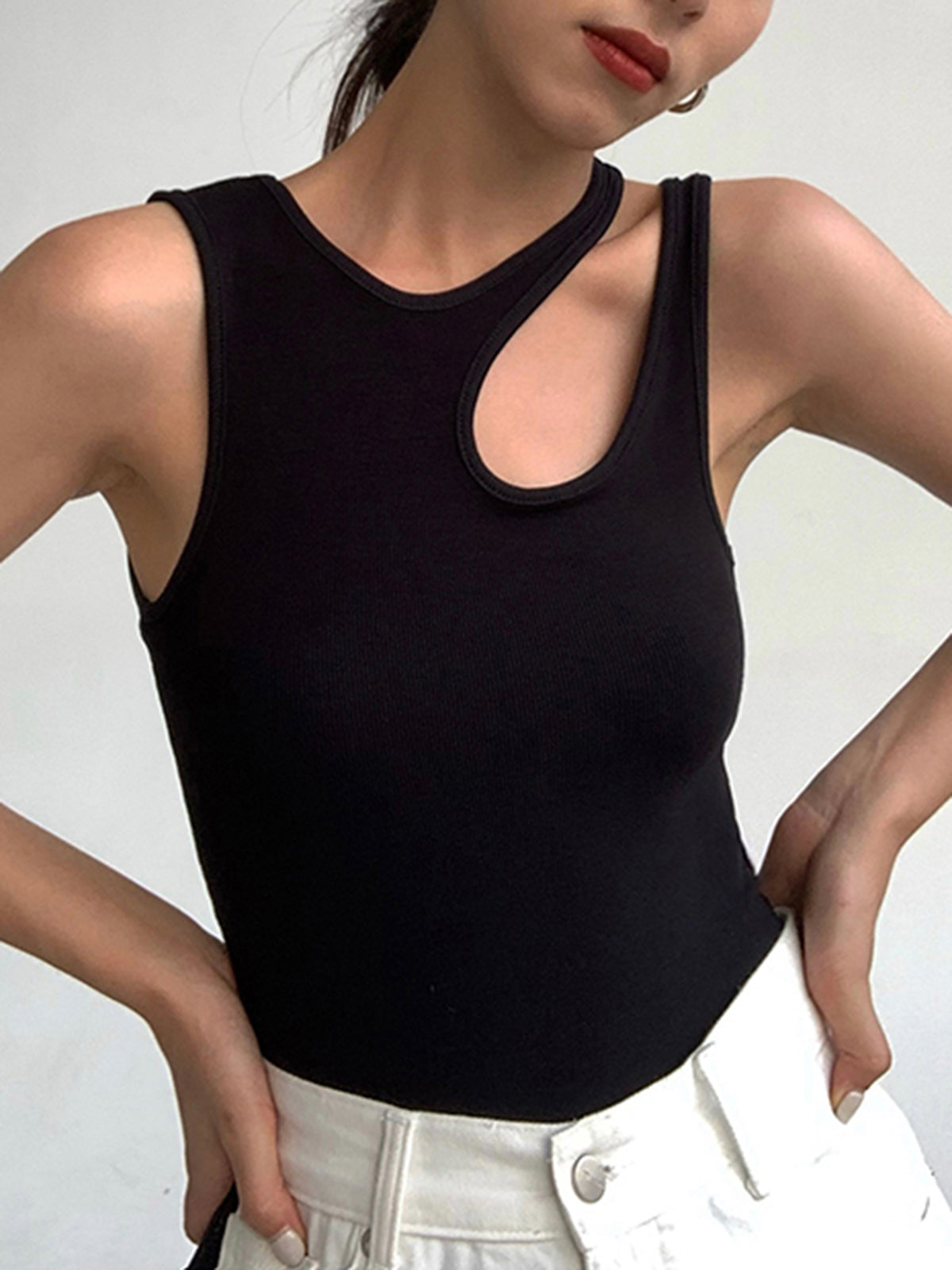 Alba | Semi-Sheer Cutout Festival Outfit Tank Top