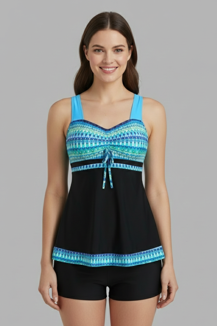 Allegra | Tie Front Tankini Swimsuit Set