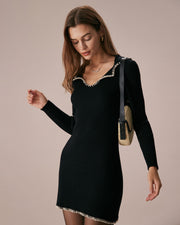 Arianna | Fitted V Neck Sweater Mini Dress Concert Outfit
