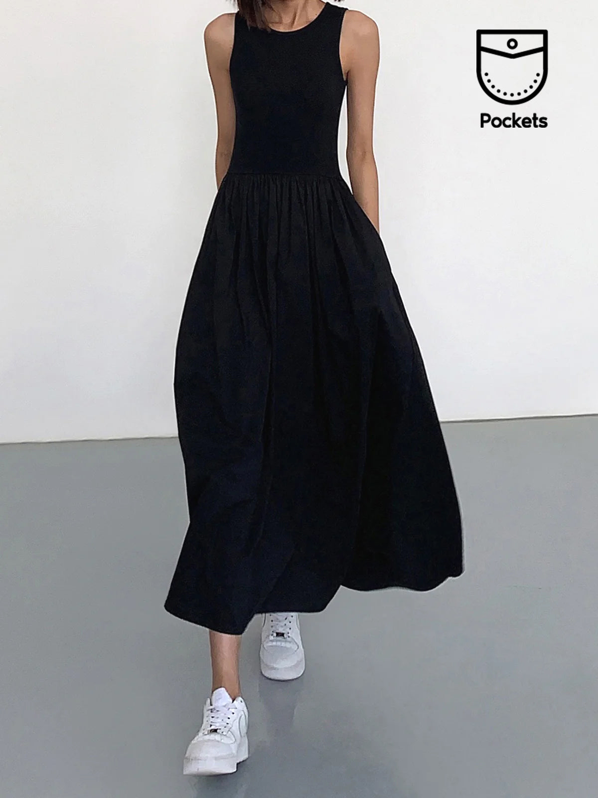 Arianna | Relaxed Fit Crew Neck Maxi Dress