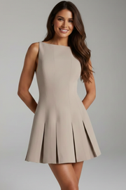 Astrid | Sleeveless Pleated Mini Dress