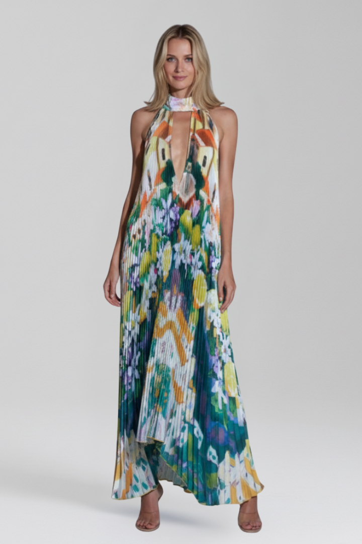 Beatrice | Sleeveless Pleated Maxi Dress
