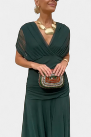 Blanche | V-Neck Floral Print A-Line Dress