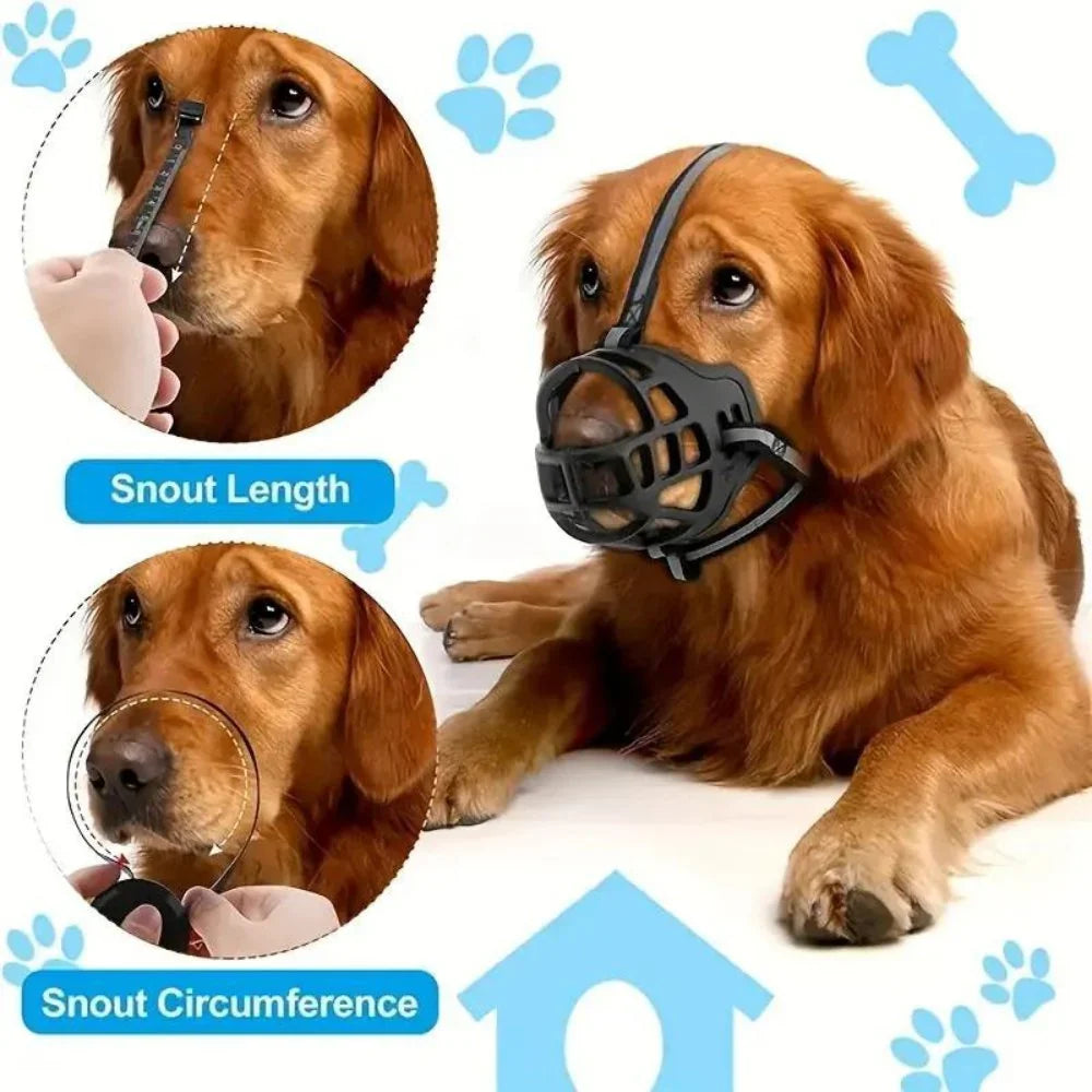 Breathable Polyester Dog Muzzle with Adjustable Straps – Ideal for Outdoor Walks