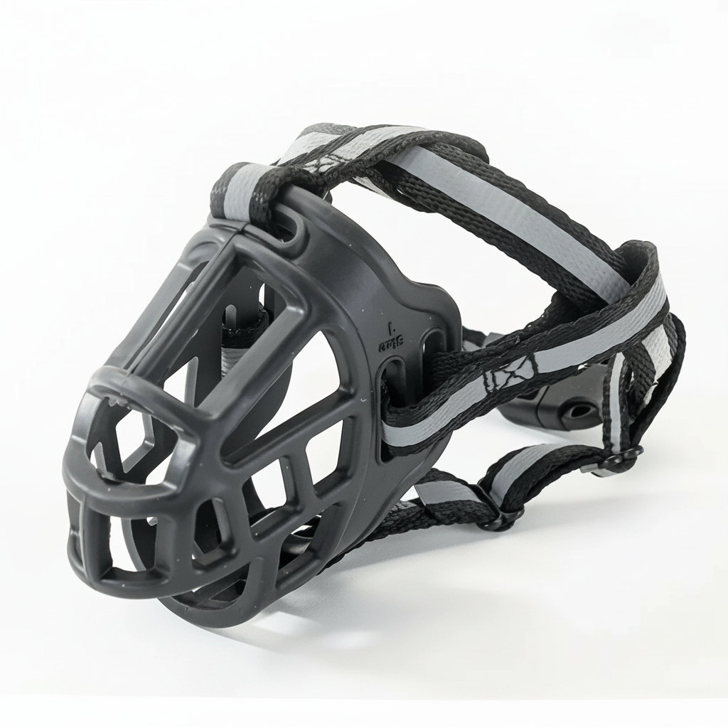 Breathable Polyester Dog Muzzle with Adjustable Straps – Ideal for Outdoor Walks