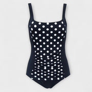 Brinley | Retro Square Neck Padded One-Piece Swimsuit