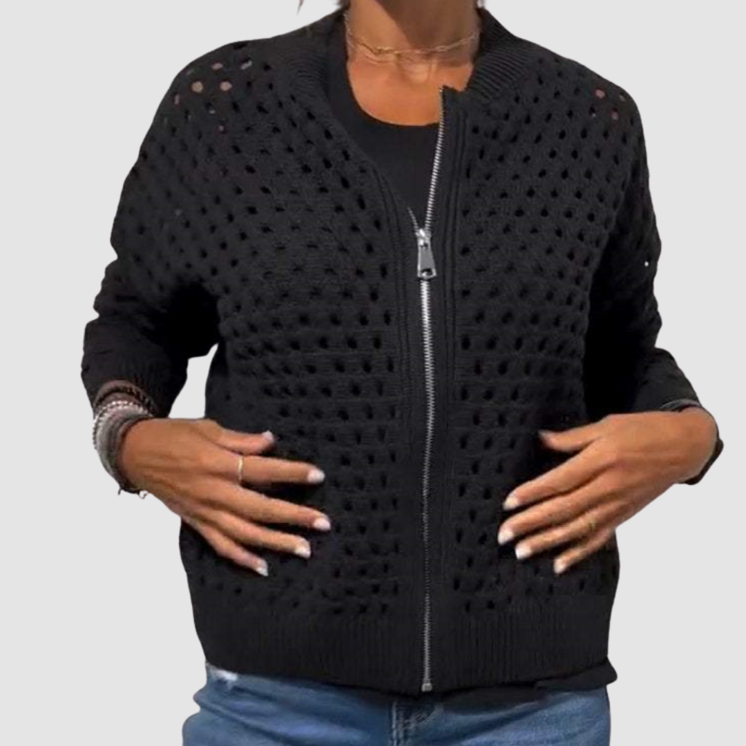 Brooke | Relaxed Fit Knitted Zipper Cardigan