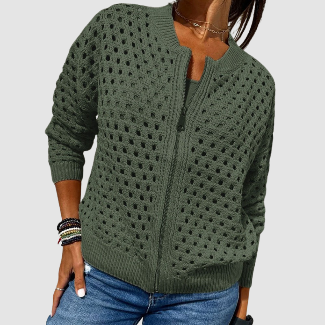 Brooke | Relaxed Fit Knitted Zipper Cardigan