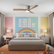 Brooklyn Nordic Wooden Ceiling Fan with Integrated Light – Ideal for Living Room or Bedroom