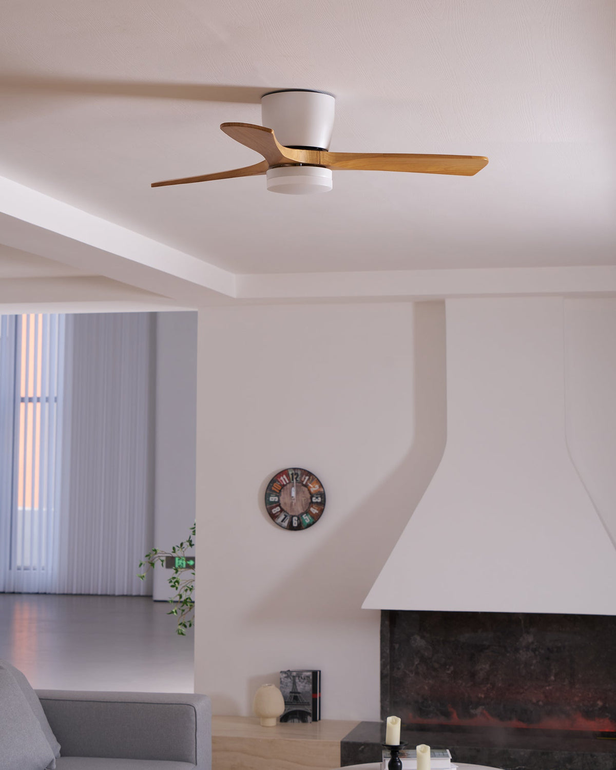 Brooklyn Nordic Wooden Ceiling Fan with Integrated Light – Ideal for Living Room or Bedroom