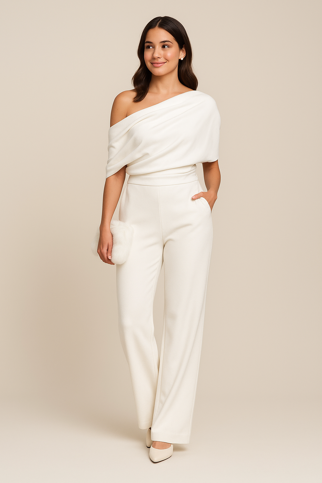 Cadence | Asymmetrical Neckline Tailored Jumpsuit