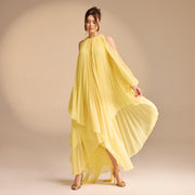 Camille | Pleated Poet Shoulder Mother of the Bride Dress