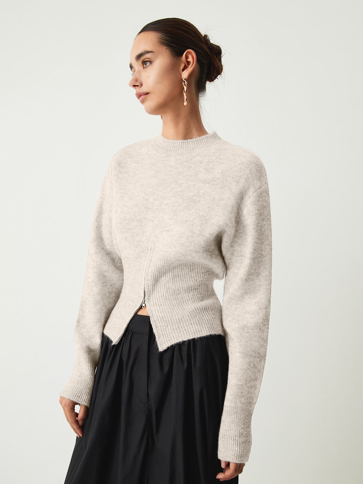 Camille | Relaxed Fit Half-Zip Fuzzy Sweater