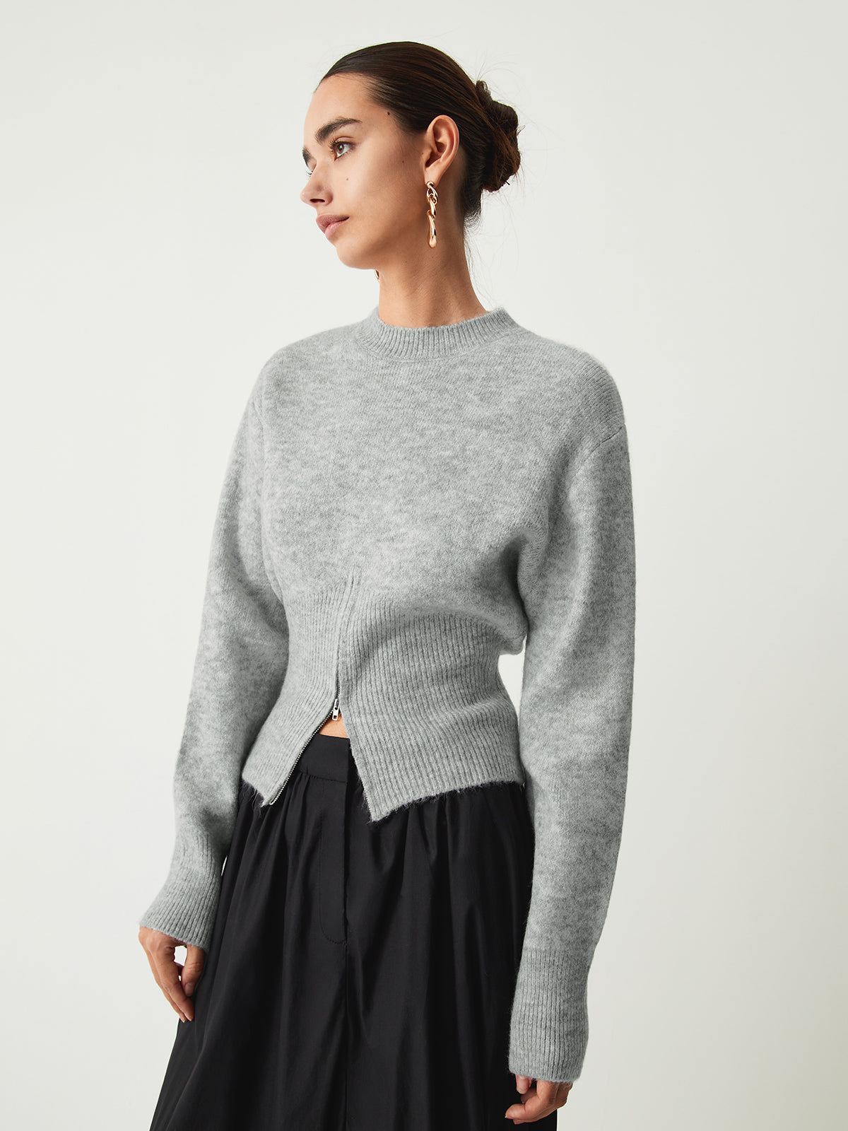 Camille | Relaxed Fit Half-Zip Fuzzy Sweater