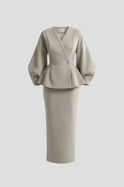 Carolina | V-Neck Tailored Blazer and Skirt Set