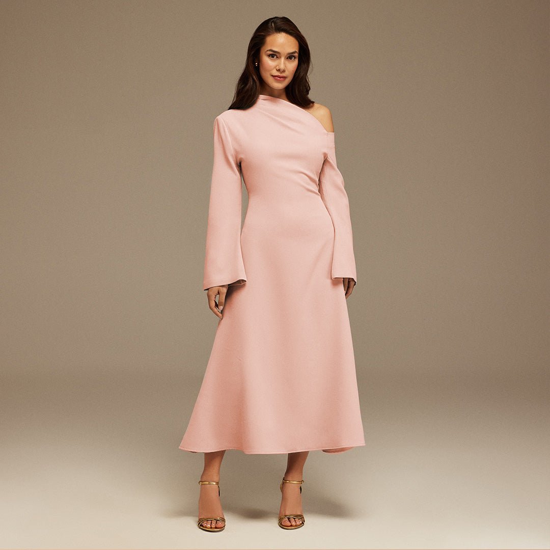 Cassandra | Asymmetric Fit Crepe Wedding Guest Dress